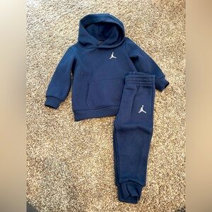 LIKE NEW! TODDLER JORDAN SWEAT OUTFIT. PULL OVER HOODIE AND SWEAT PANTS. 18 MO.